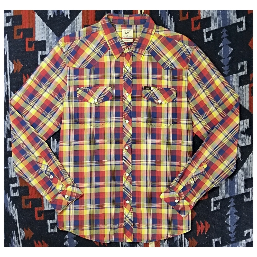 VINTAGE LEE WESTERN SHIRT- MEN'S SIZE XLARGE - Picture 2 of 7